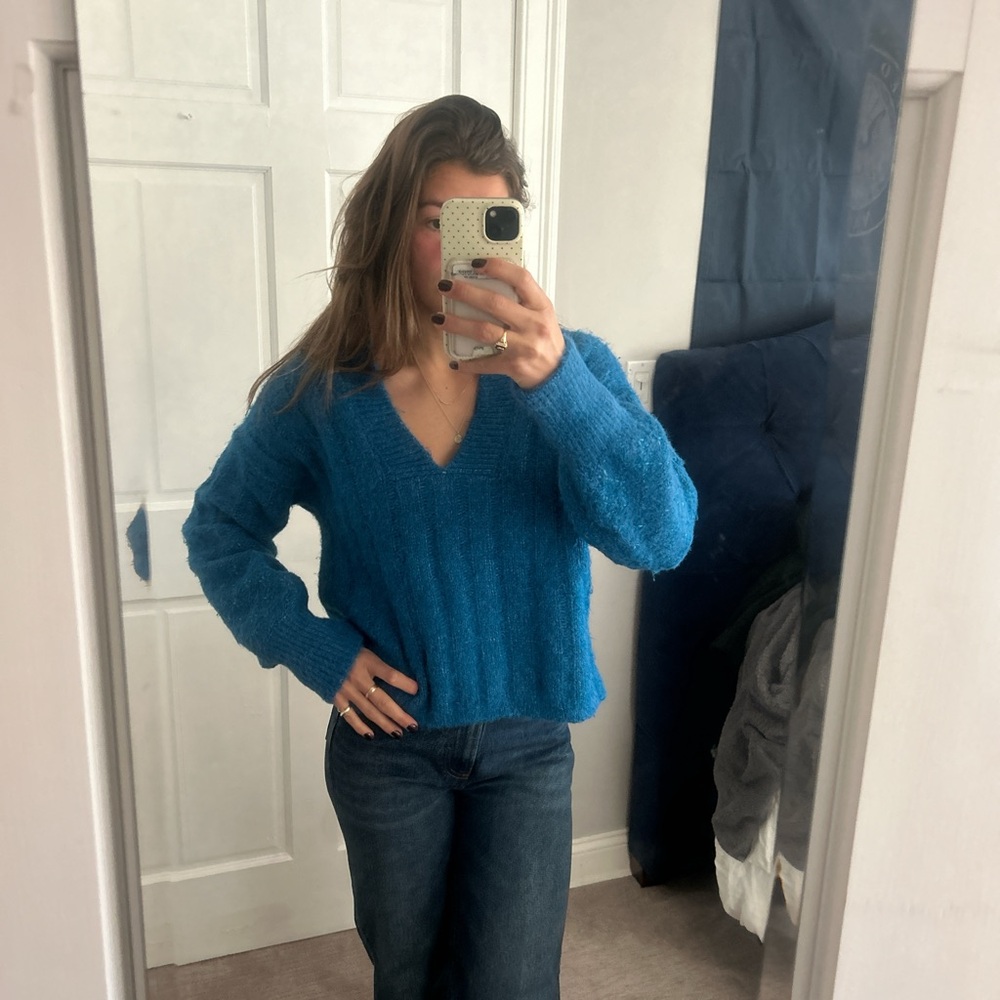 Anthropology blue sweater